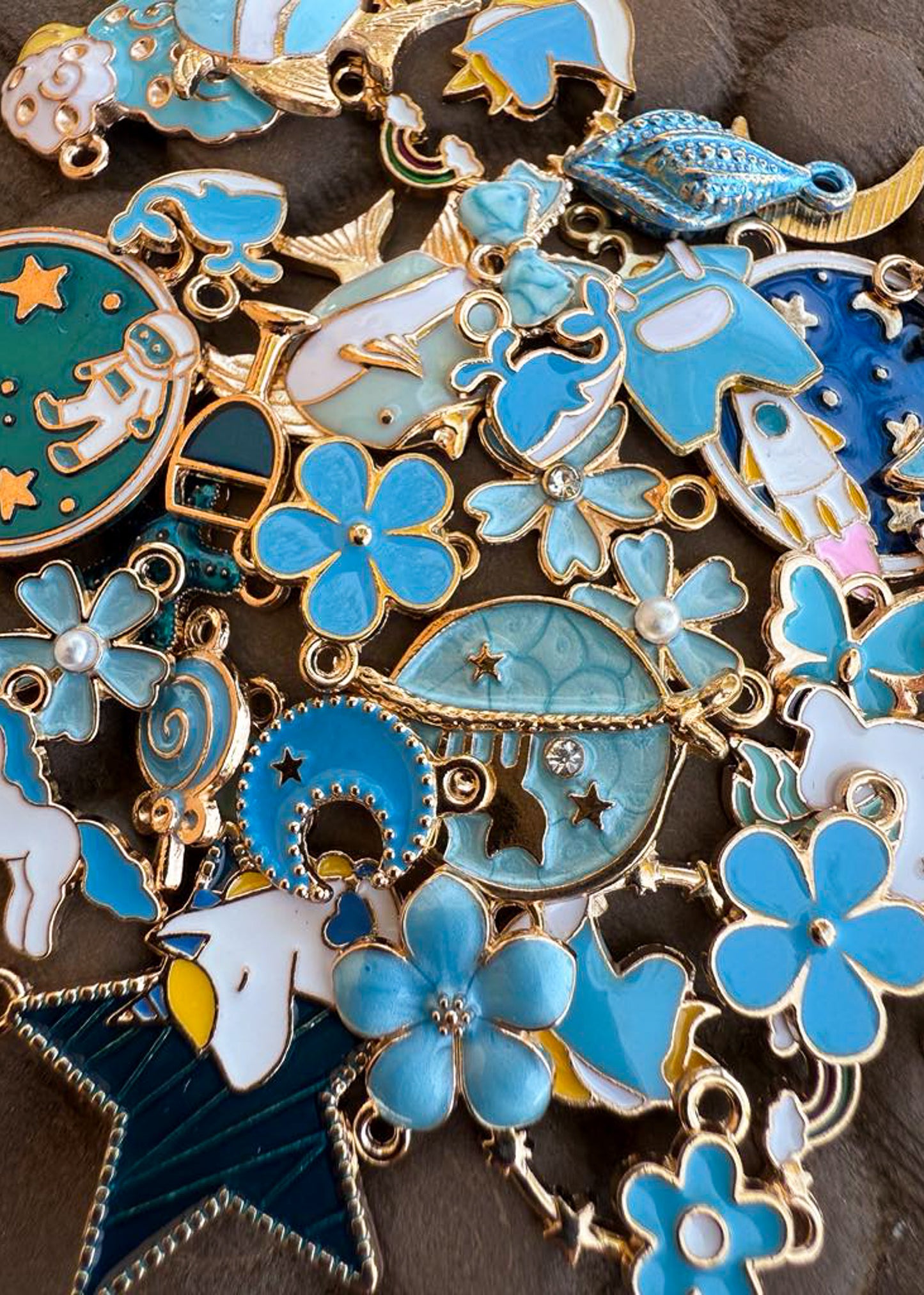 BLUE Assorted Charms - Pack of 10 charms Sorrel South