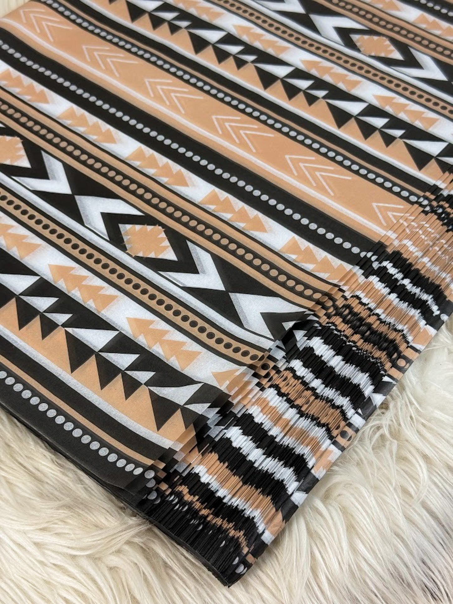 30" x 20" Black & Tan Aztec Tissue Paper