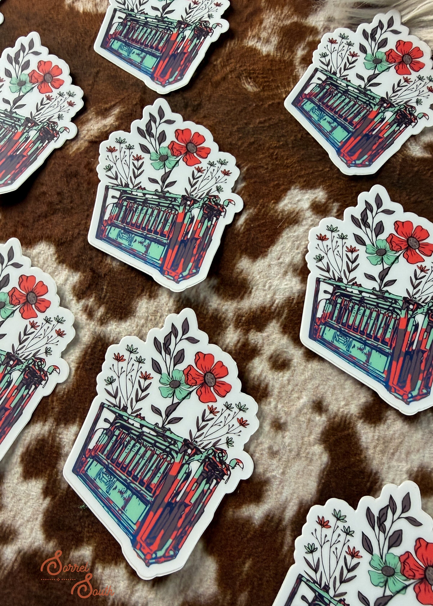 Floral Chute Sticker - Pack of 5