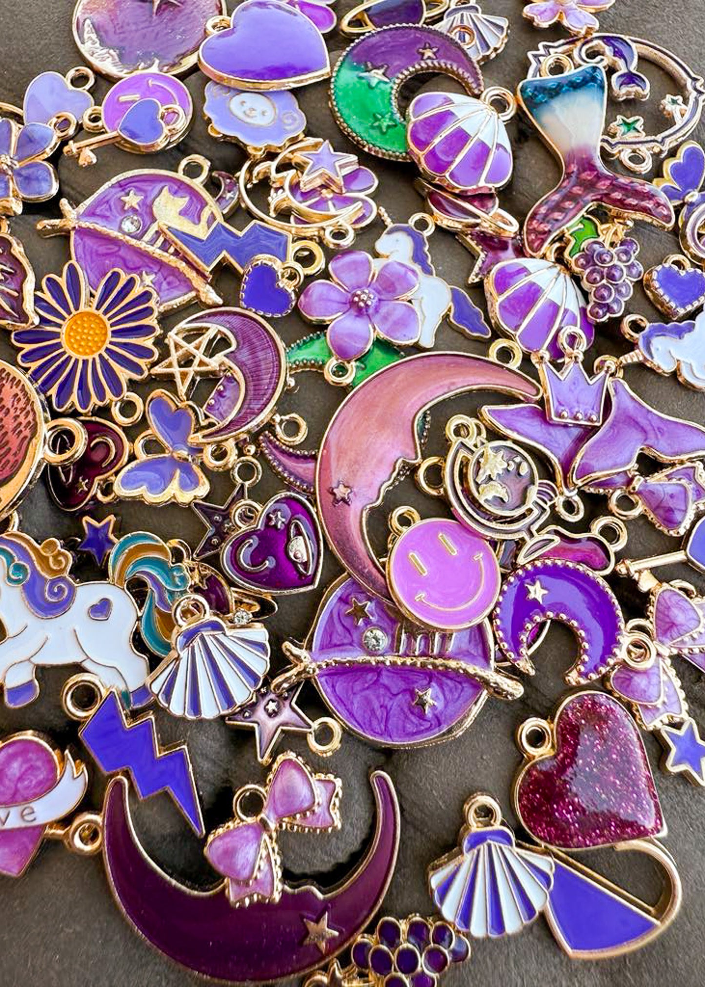 PURPLE Assorted Charms - Pack of 10 charms Sorrel South