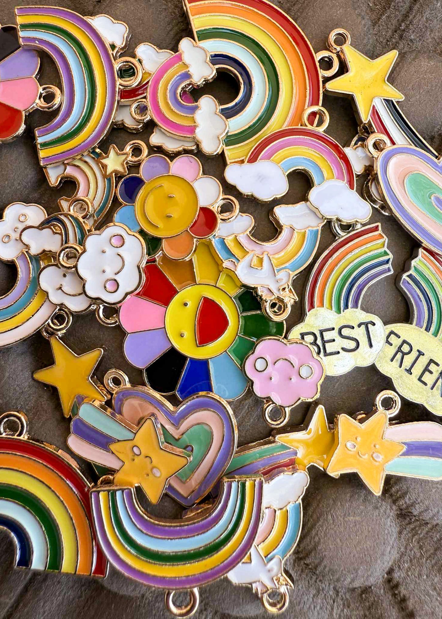 RAINBOW Assorted Charms - Pack of 10 charms Sorrel South