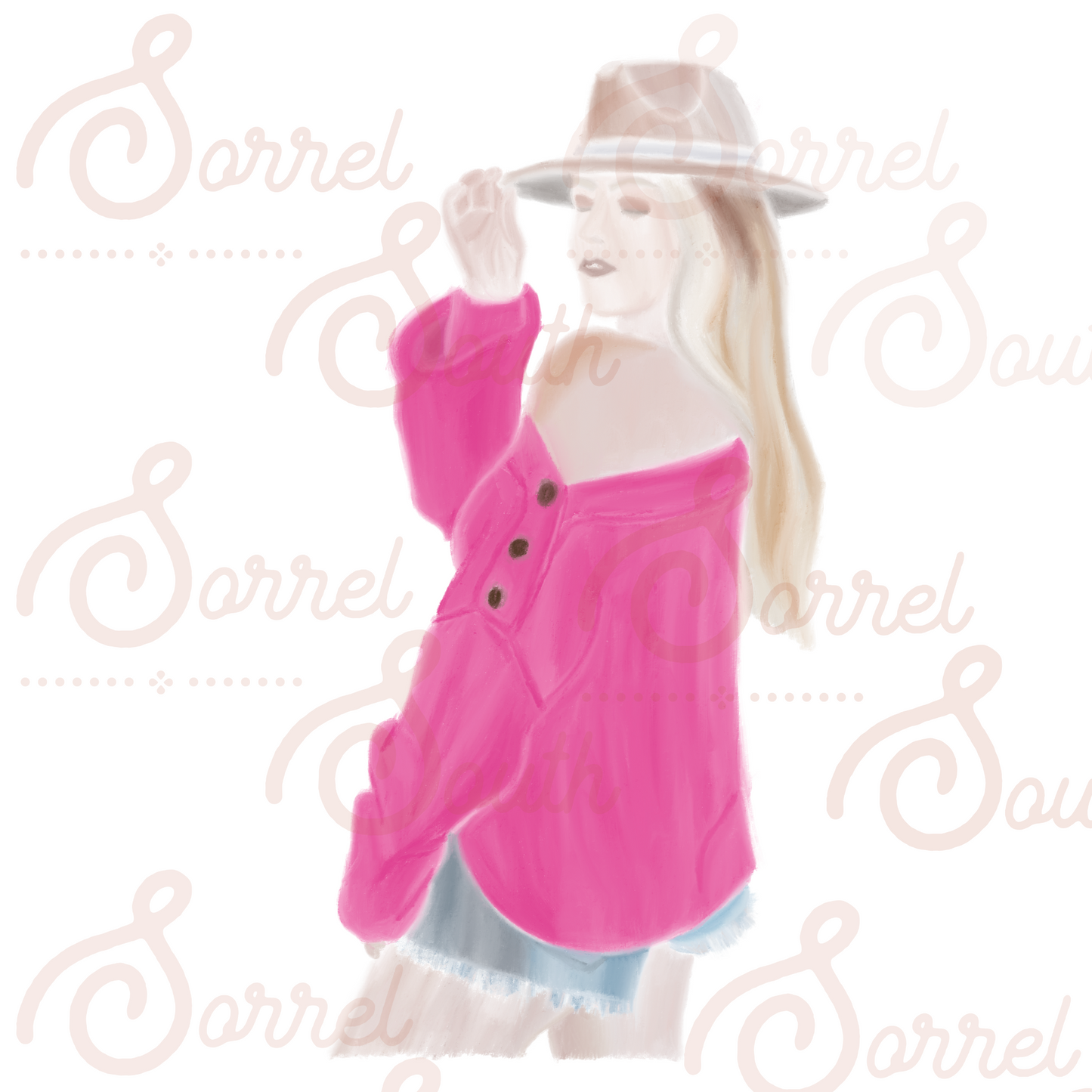 Hand Drawn Slouchy Sweater Girl PNG Design