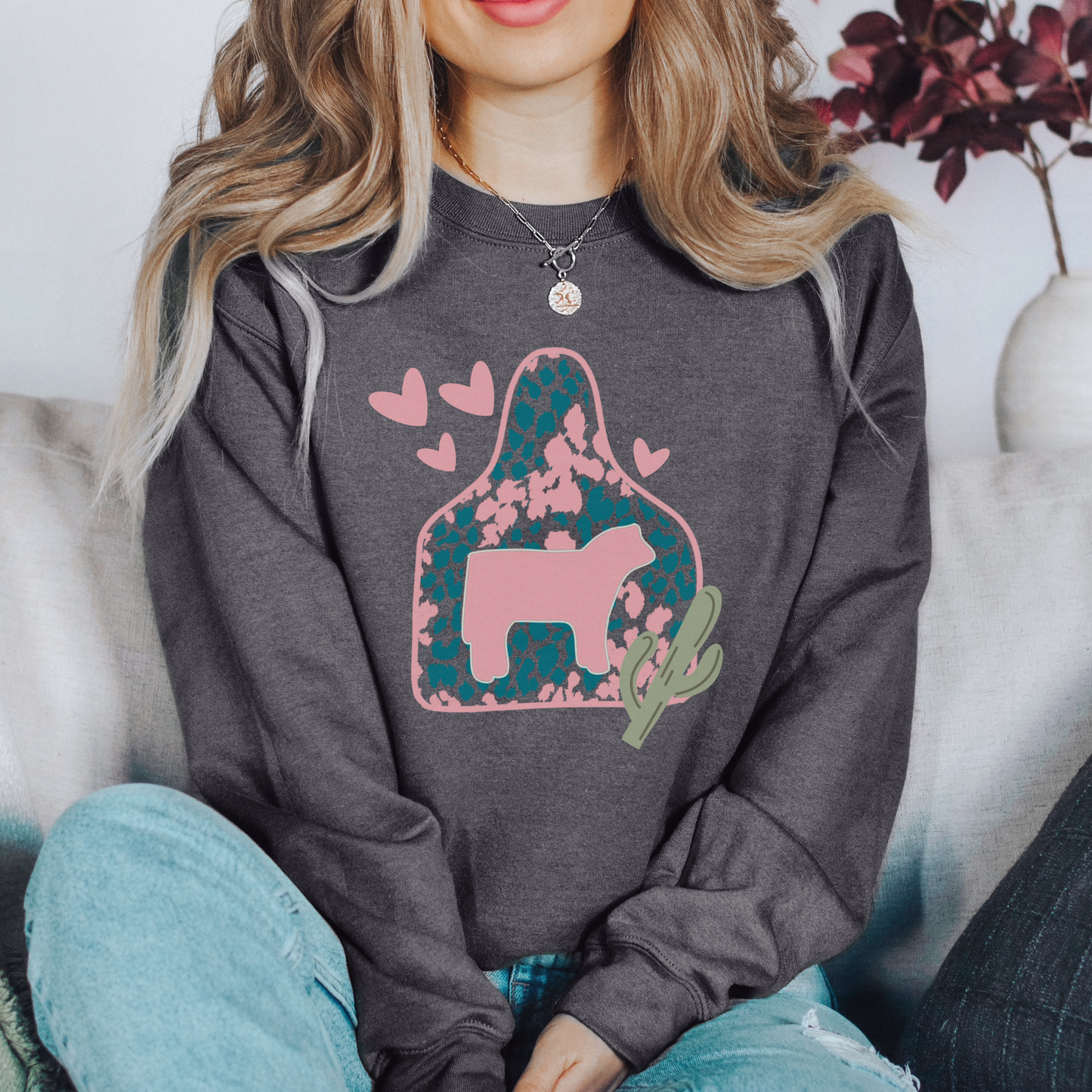 Sweetheart Steer Ear Tag PNG Digital File PNG Western Design Sorrel South