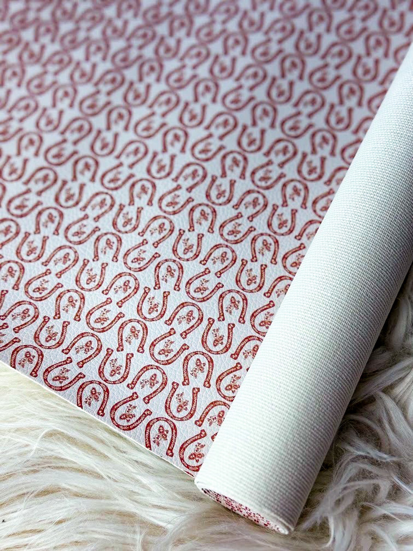 Terracotta Horseshoes Faux Leather