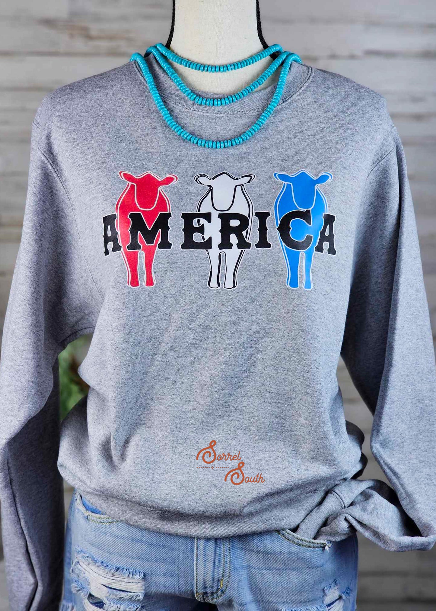 America Cows Screenprint Transfer screenprint transfer Sorrel South