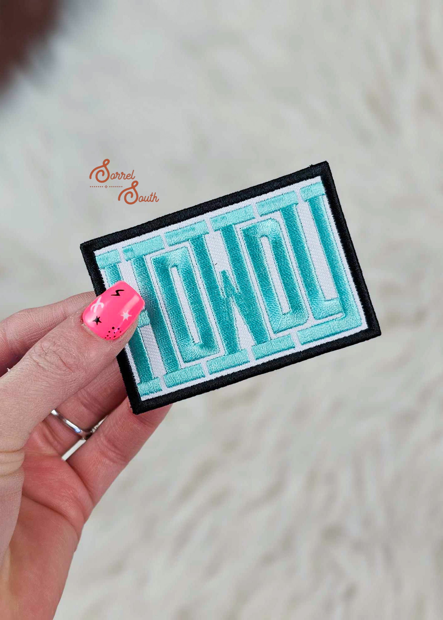 Turquoise & Black HOWDY Heat Adhesive Patch adhesive patch Sorrel South