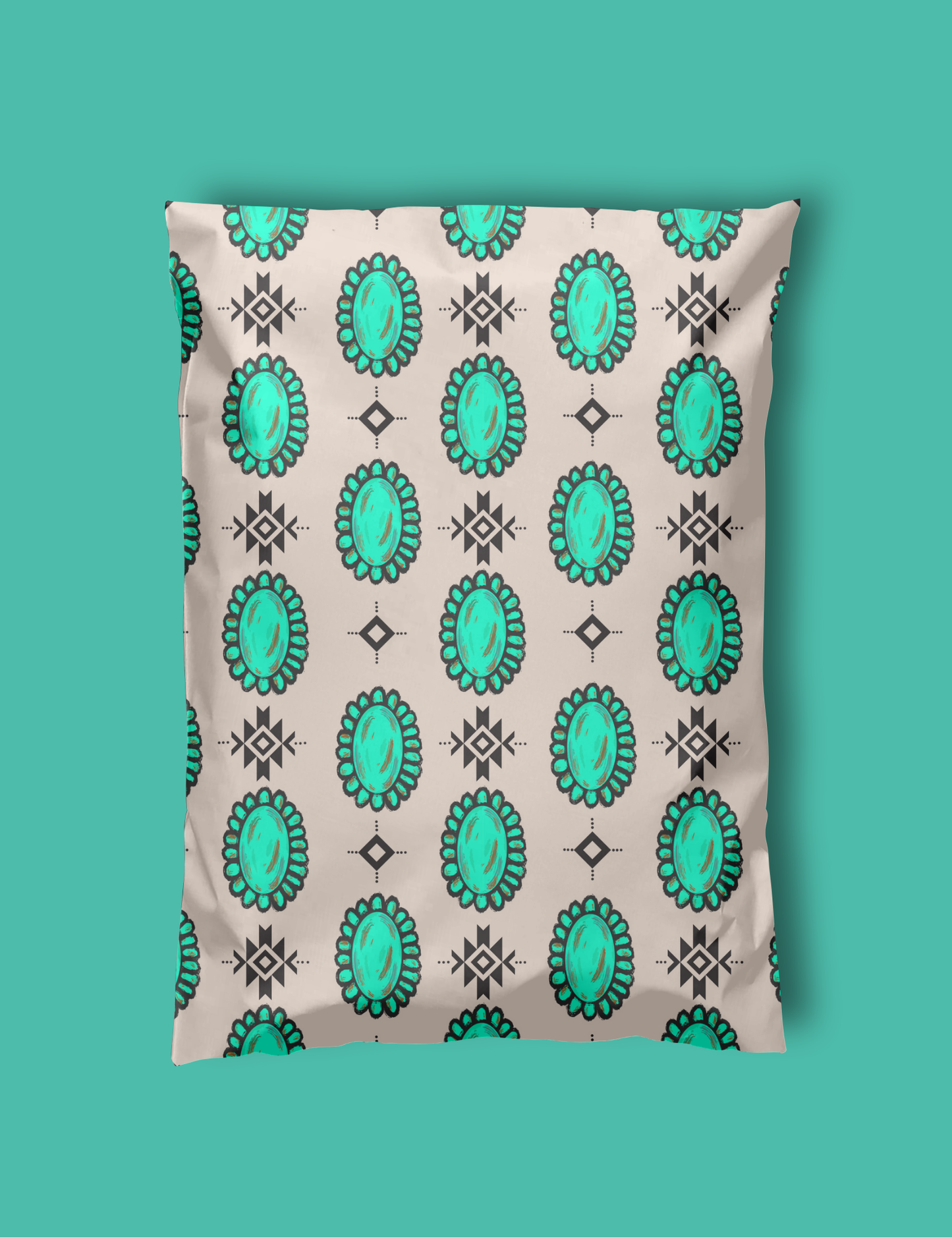 10" x 13" Turquoise Stone Aztec Poly Mailers poly mailer Sorrel South