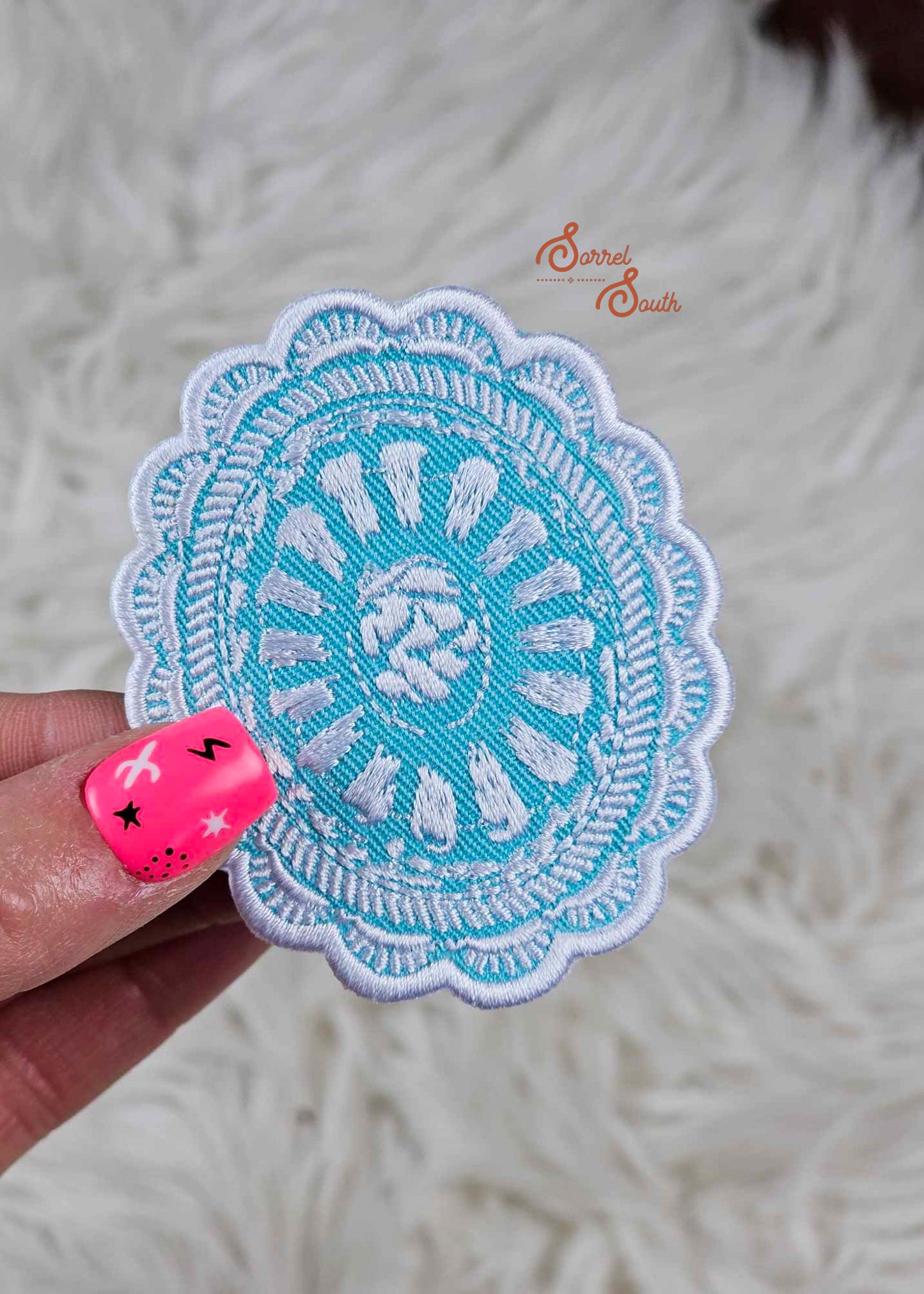 Turquoise Concho Heat Adhesive Patch adhesive patch Sorrel South