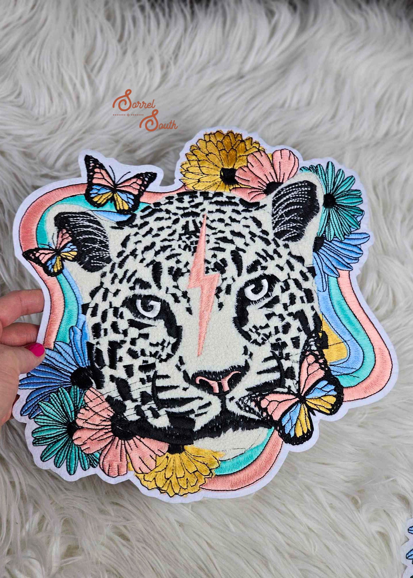 10" LARGE Retro Leopard Patch, large iron on patches