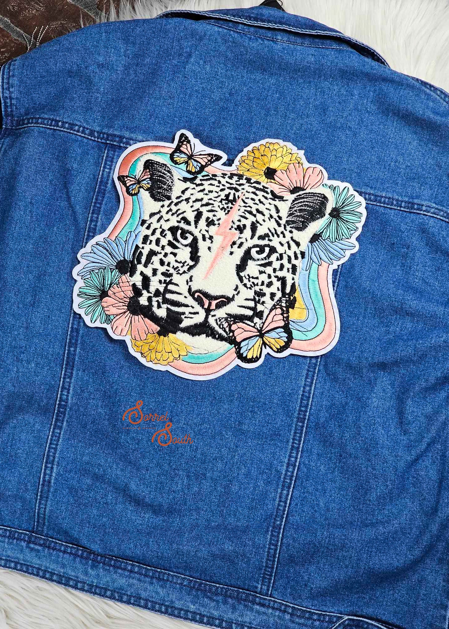 10" LARGE Retro Leopard Patch, large iron on patches