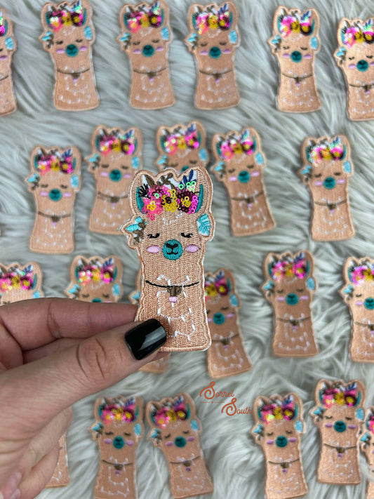 Floral Llama Patch adhesive patch Sorrel South