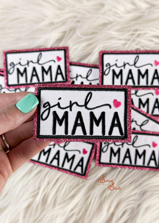 Pink Glitter Girl Mama Patch adhesive patch Sorrel South