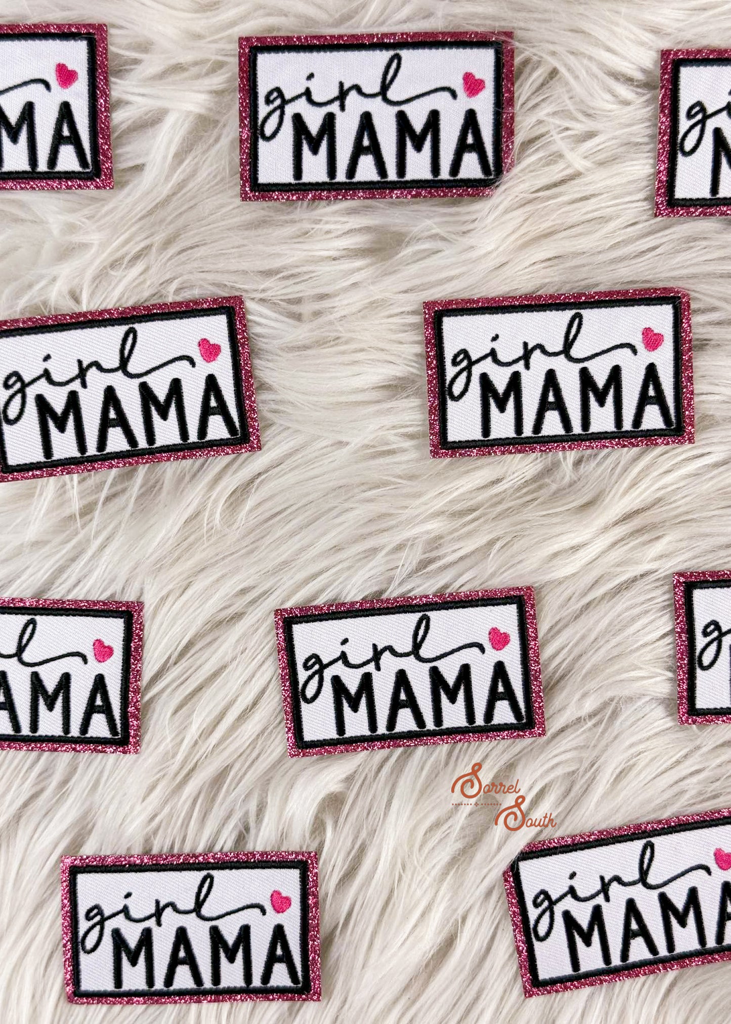 Pink Glitter Girl Mama Patch adhesive patch Sorrel South