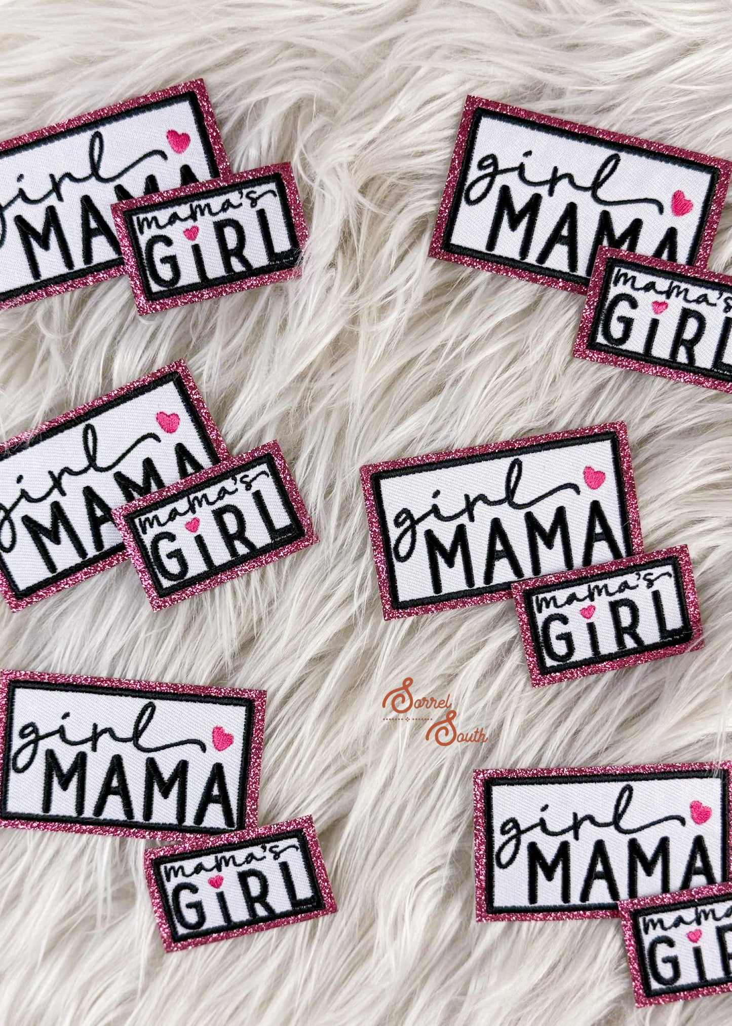 Pink Glitter Mamas Girl Patch adhesive patch Sorrel South