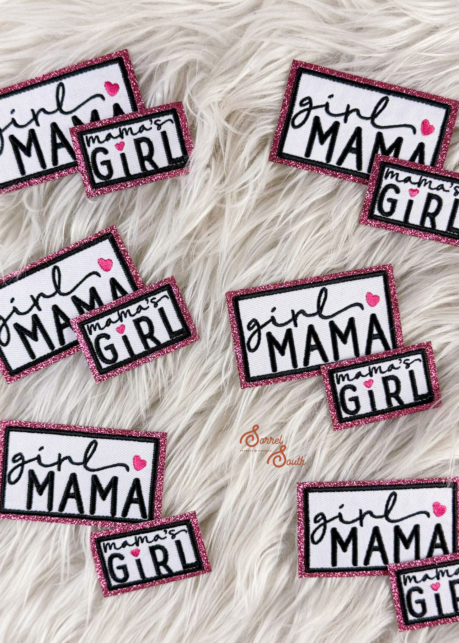 Pink Glitter Mamas Girl Patch adhesive patch Sorrel South