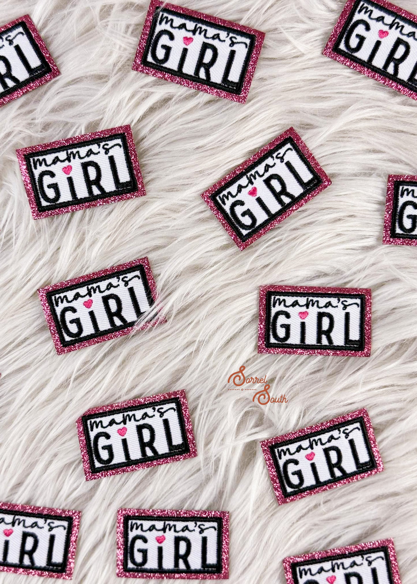 Pink Glitter Mamas Girl Patch adhesive patch Sorrel South