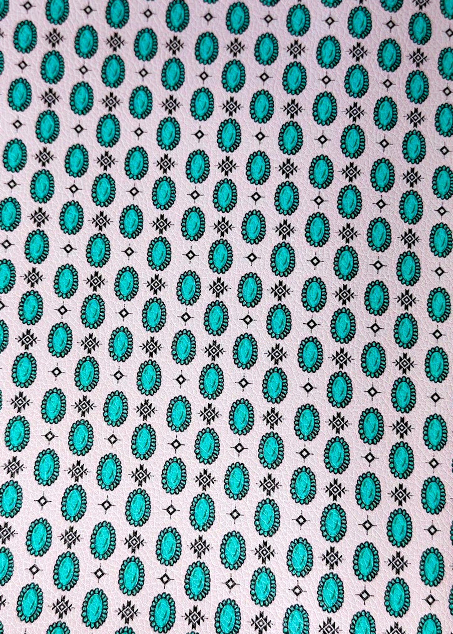 Turquoise Concho Stone Faux Leather