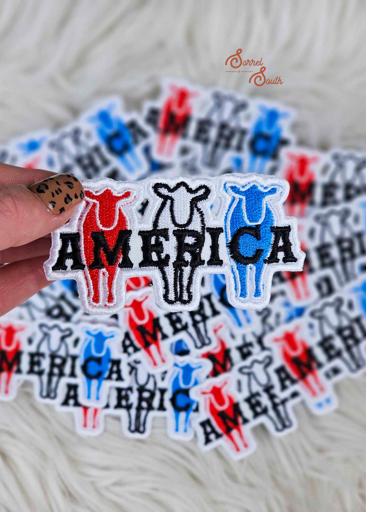 America Cows Patch, wholesale iron on patch