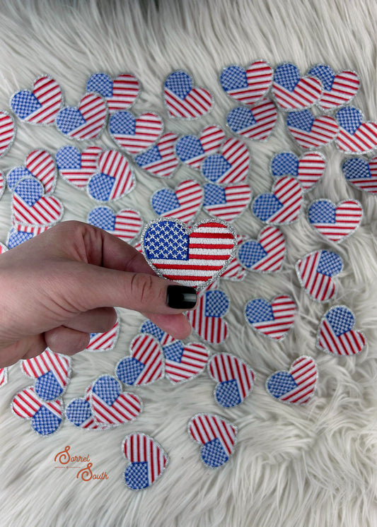 American Flag Heart Patch adhesive patch Sorrel South