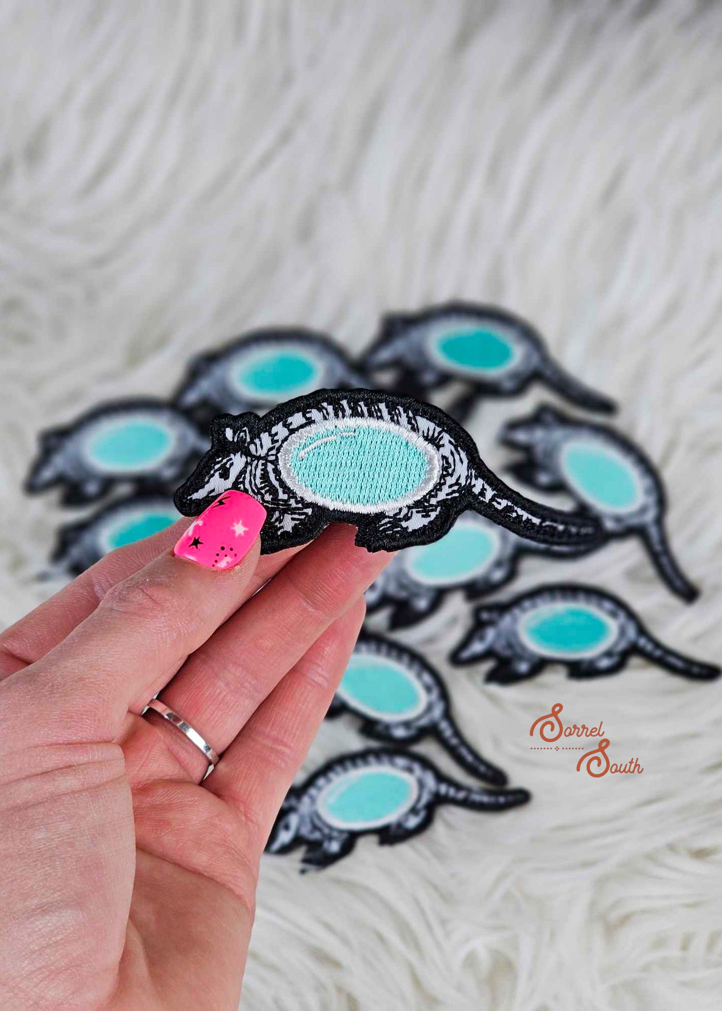 Armadillo Turquoise Patch, wholesale iron on patch