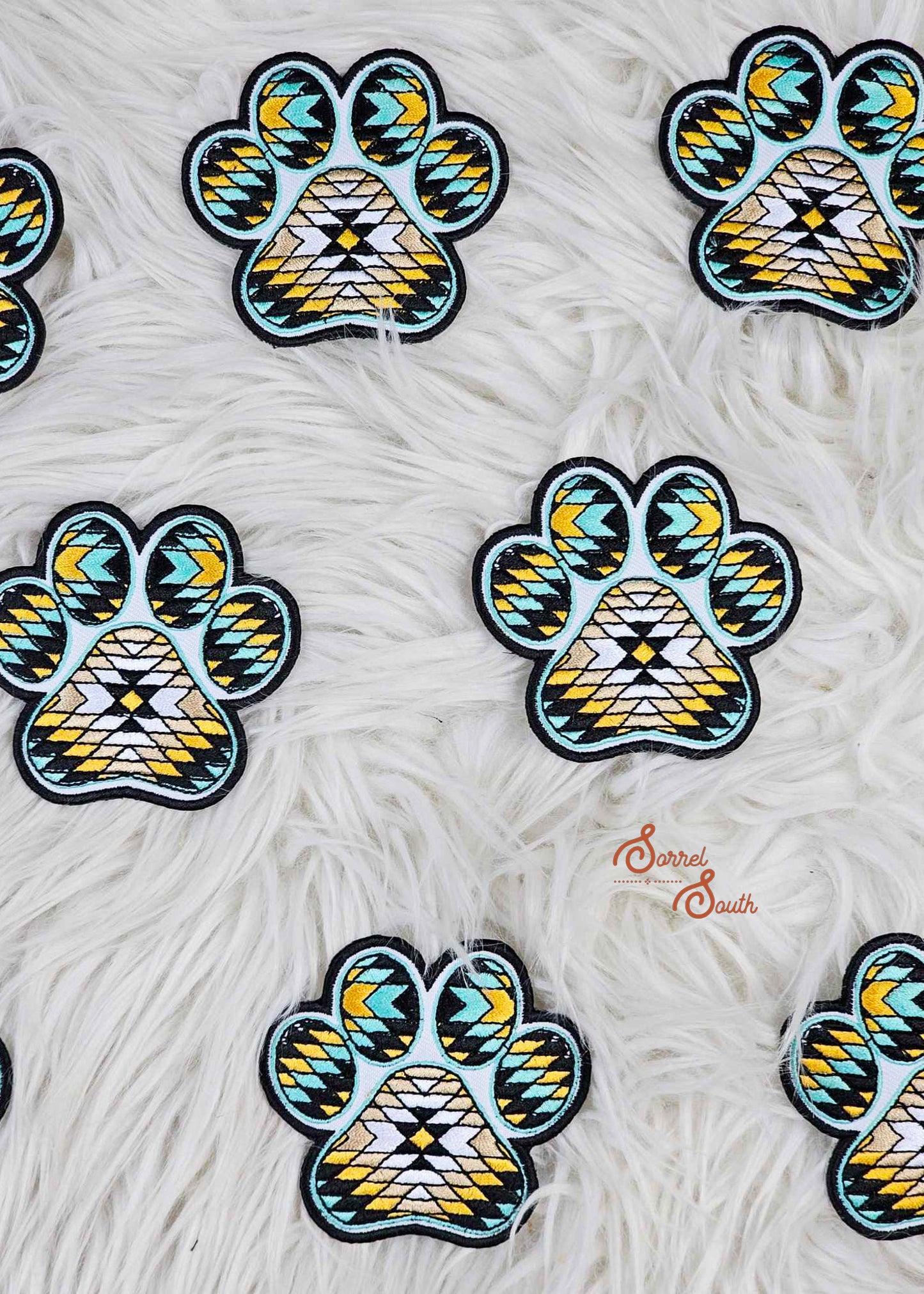 Aztec Paw Print Patch, wholesale iron on patch