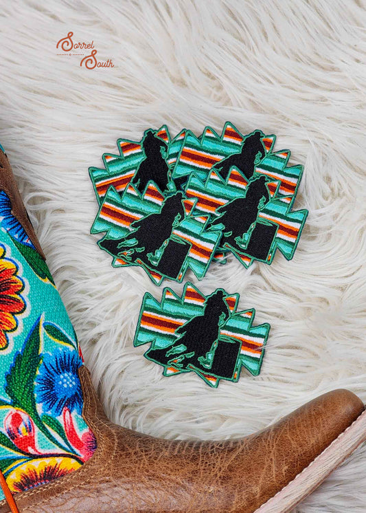 Aztec Serape Barrel Racer Adhesive Patch