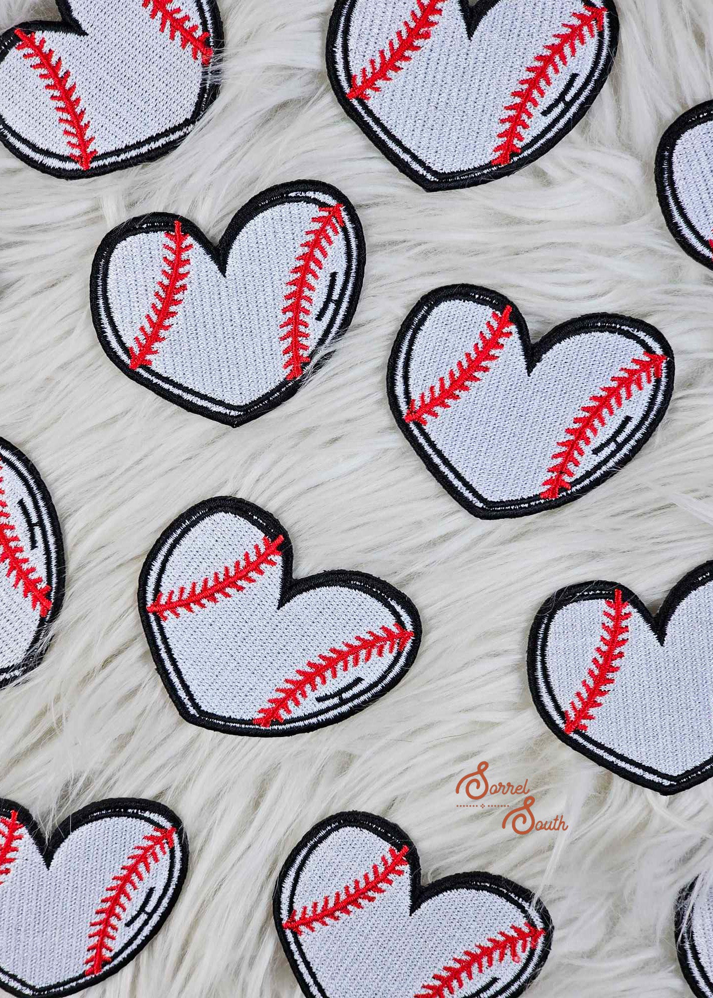 Baseball Heart Patch, wholesale iron on patch