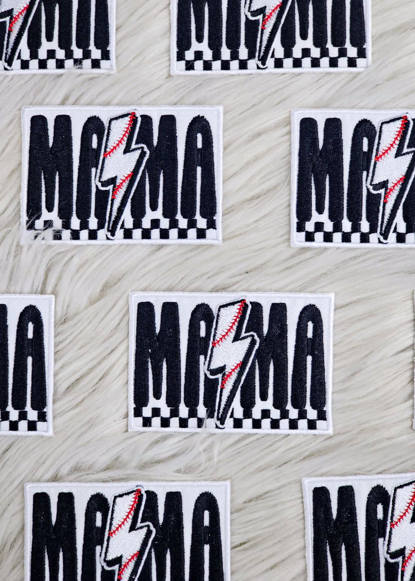 Baseball Mama Lightning Bolt Patch