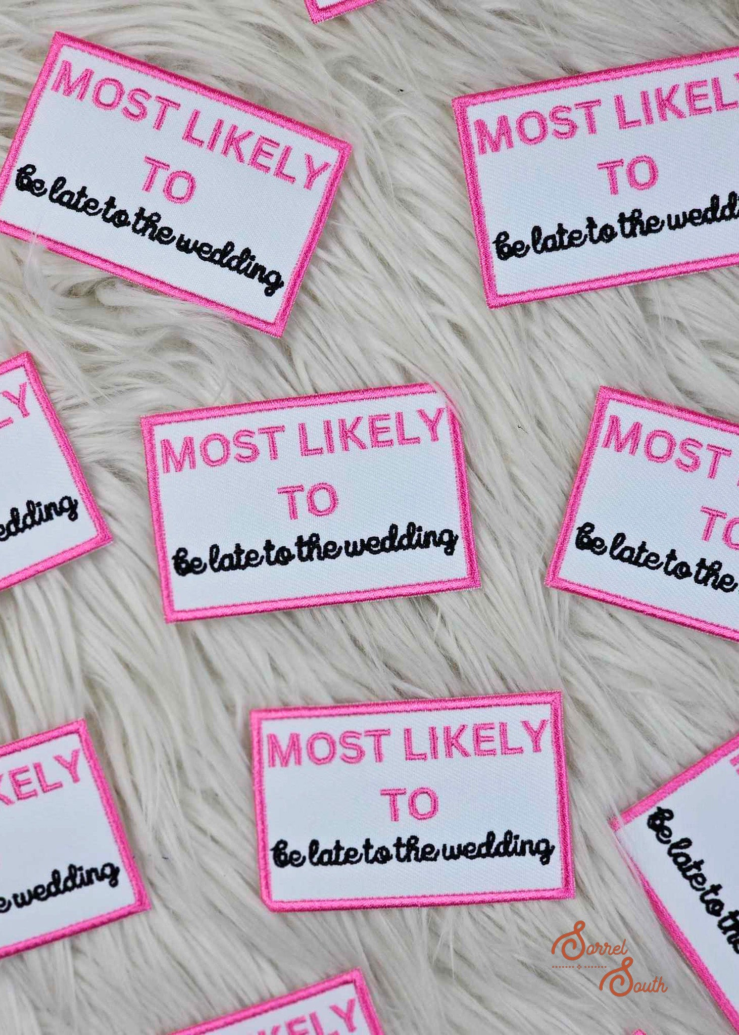 Be Late To The Wedding Bachelorette Collection Patch, iron on bridal party patches