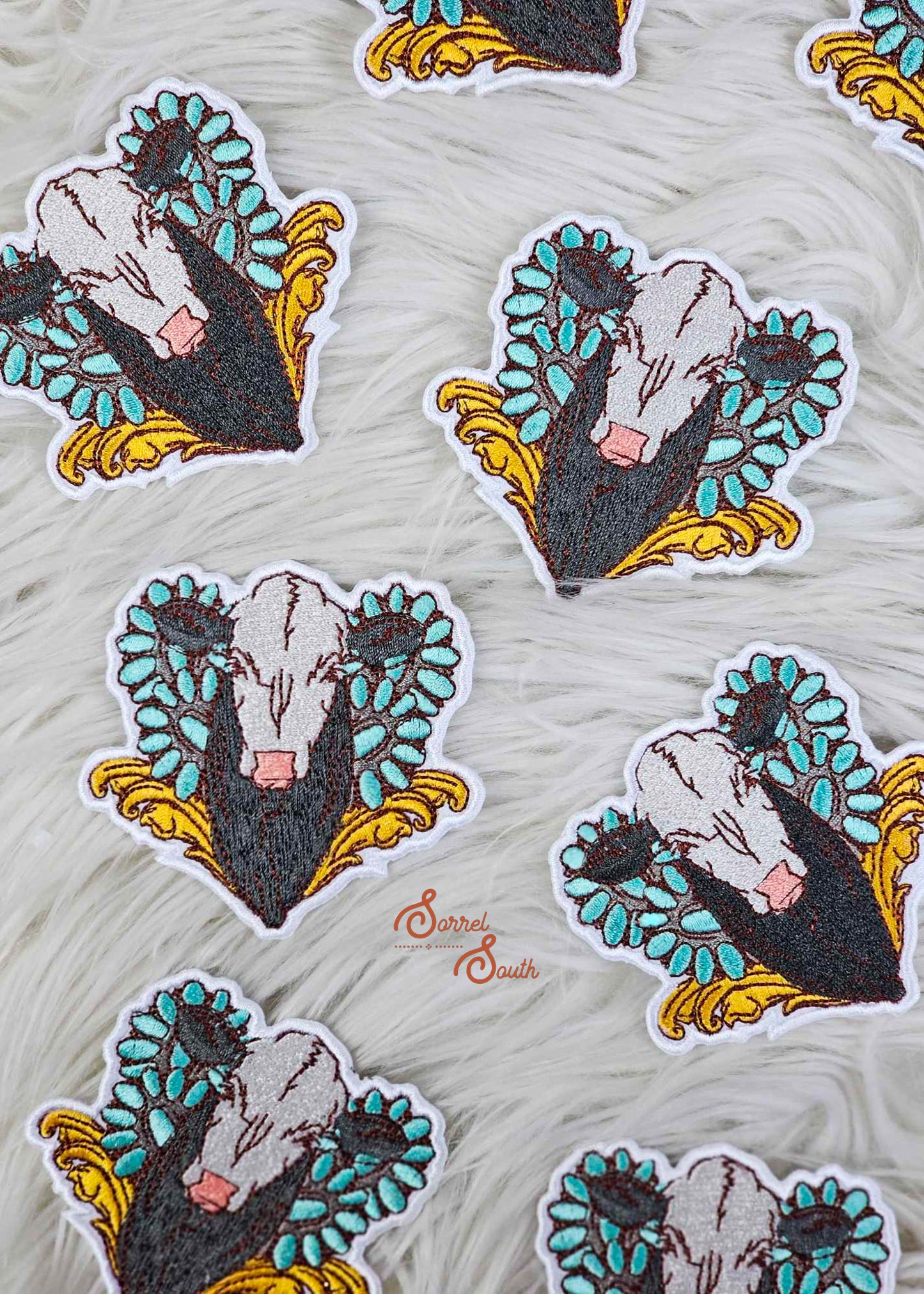 Black Cow Turquoise Patch