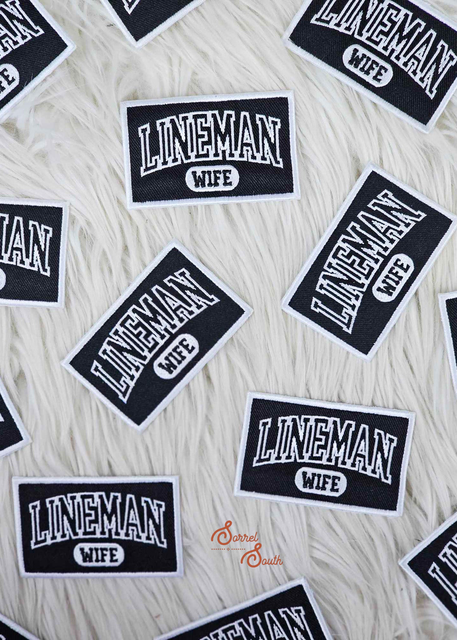 Black Lineman Patch, wholesale iron on patches