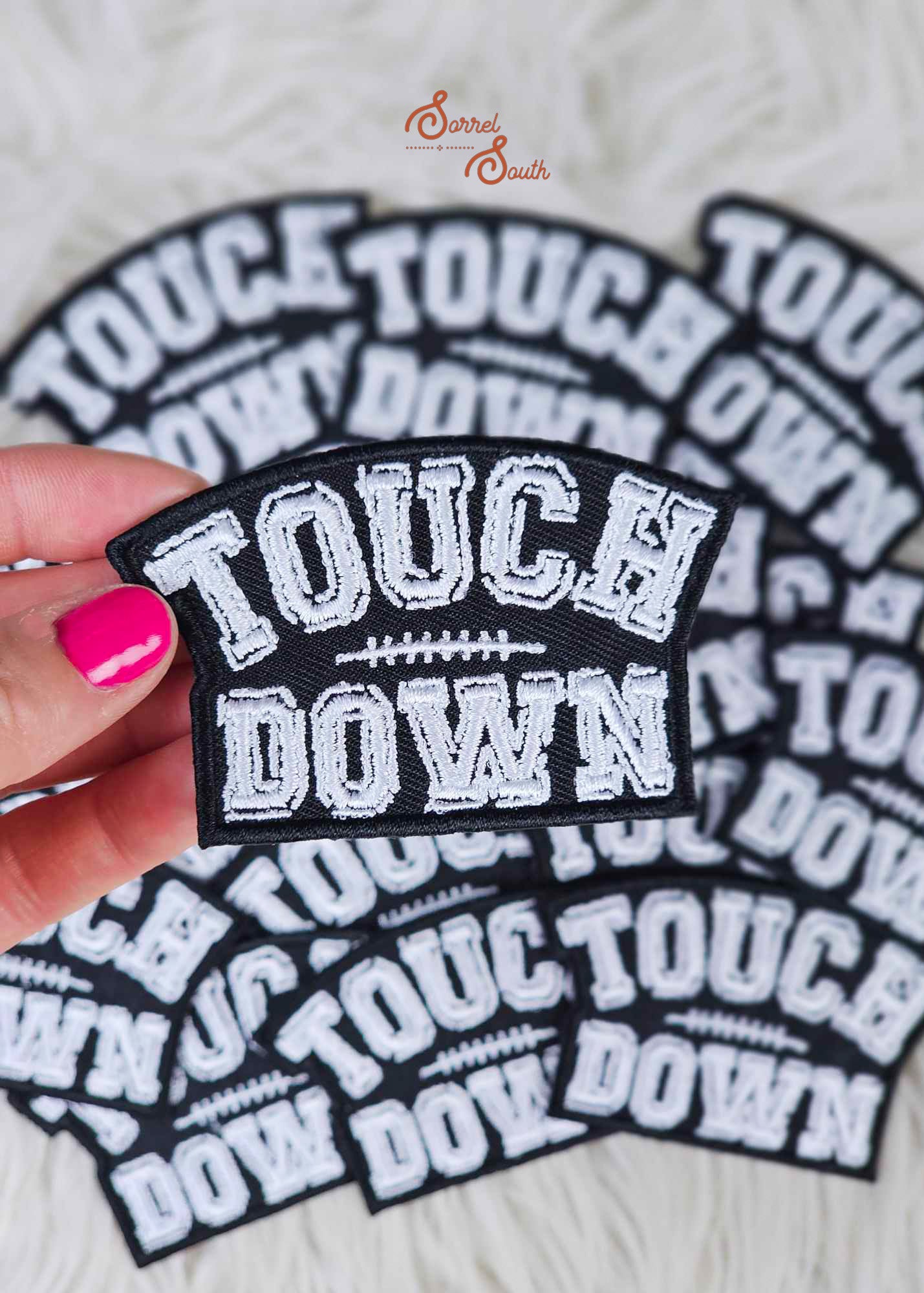 Black & White Touchdown Patch, wholesale iron on patch