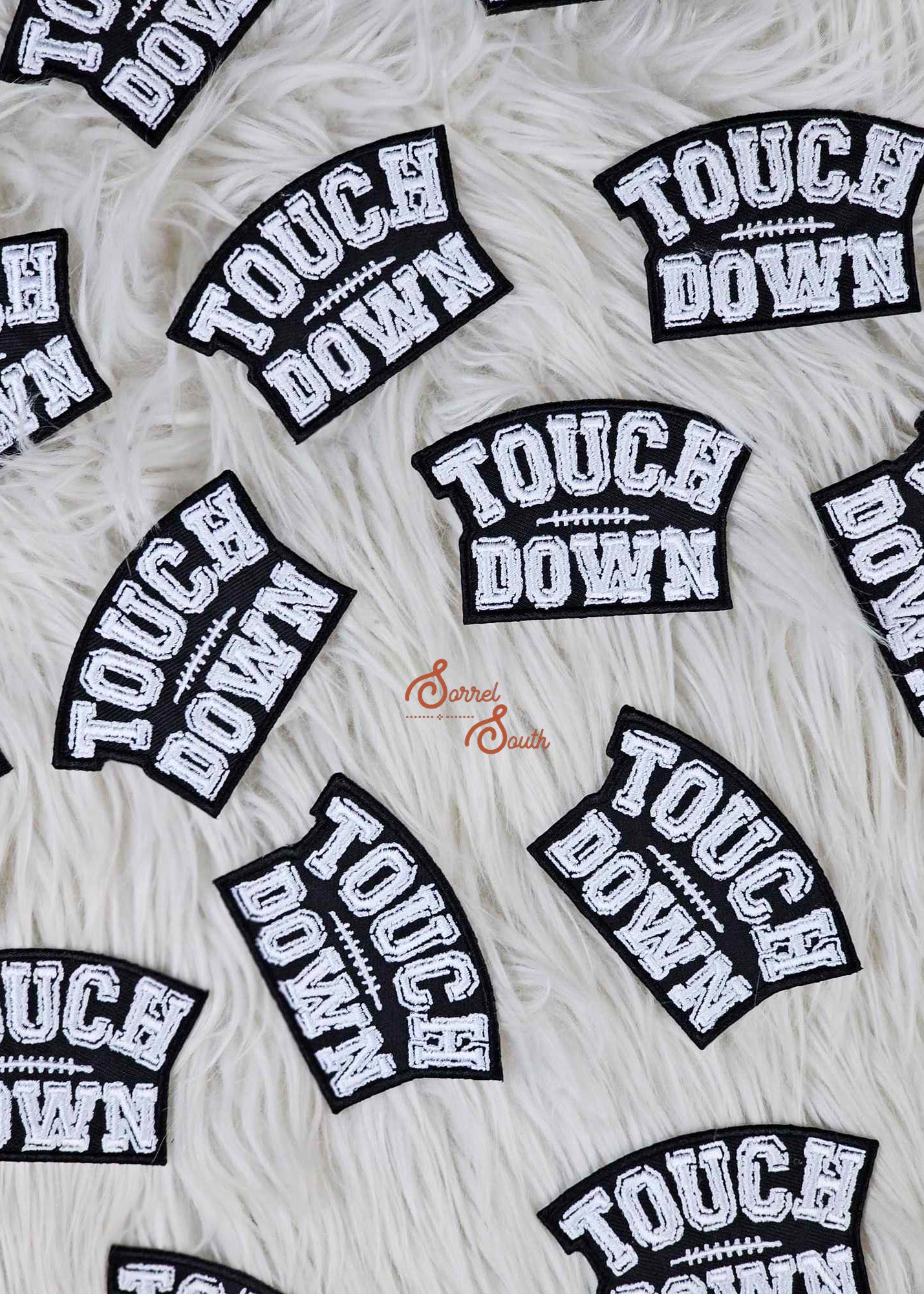 Black & White Touchdown Patch, wholesale iron on patch