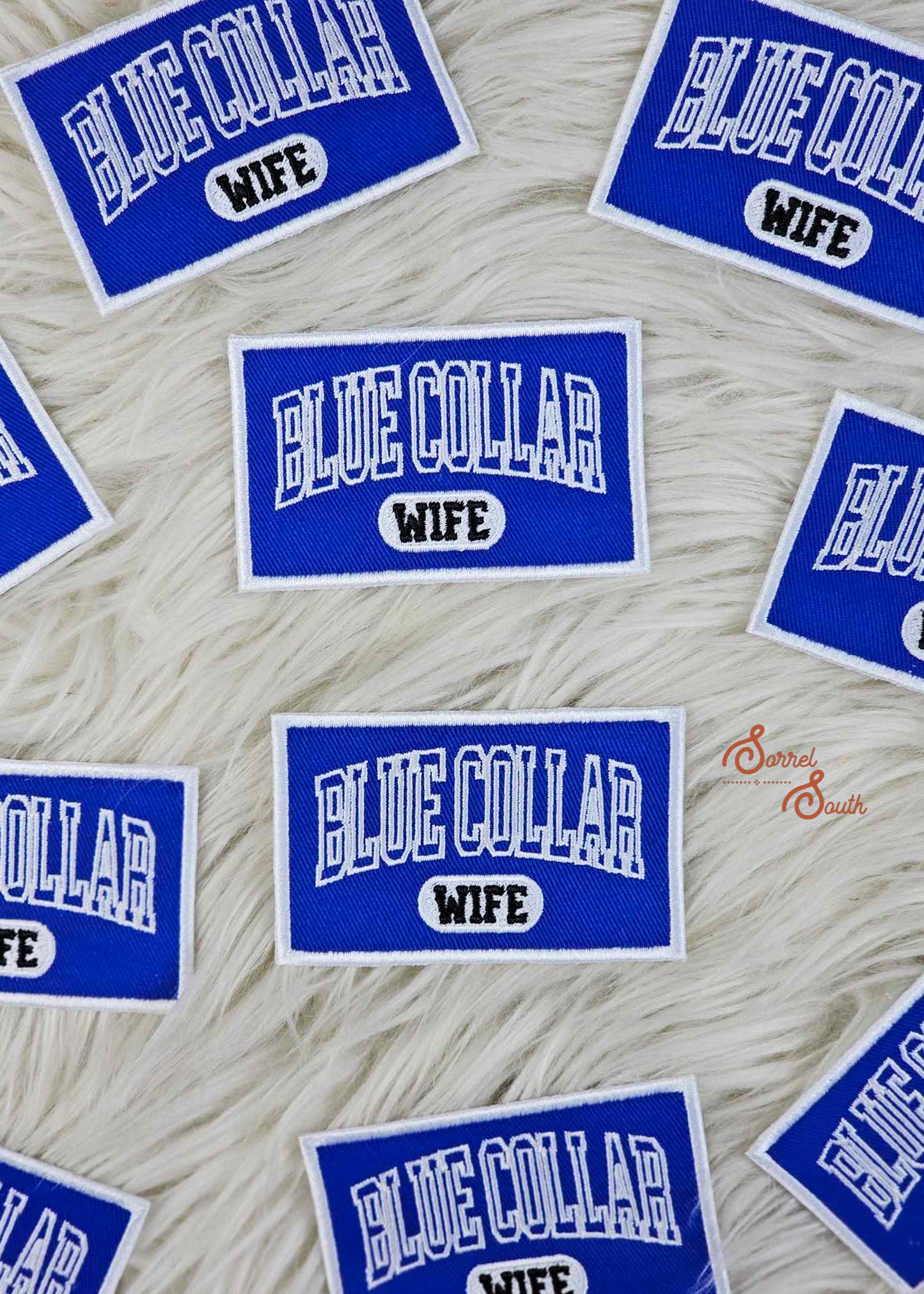 Blue Collar Wife Patch, wholesale iron on patch