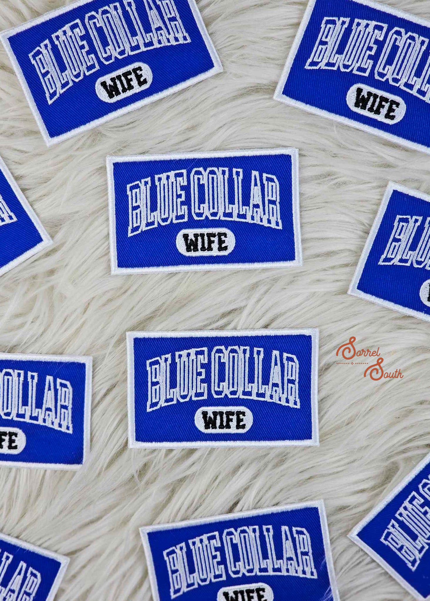 Blue Collar Wife Patch, wholesale iron on patch