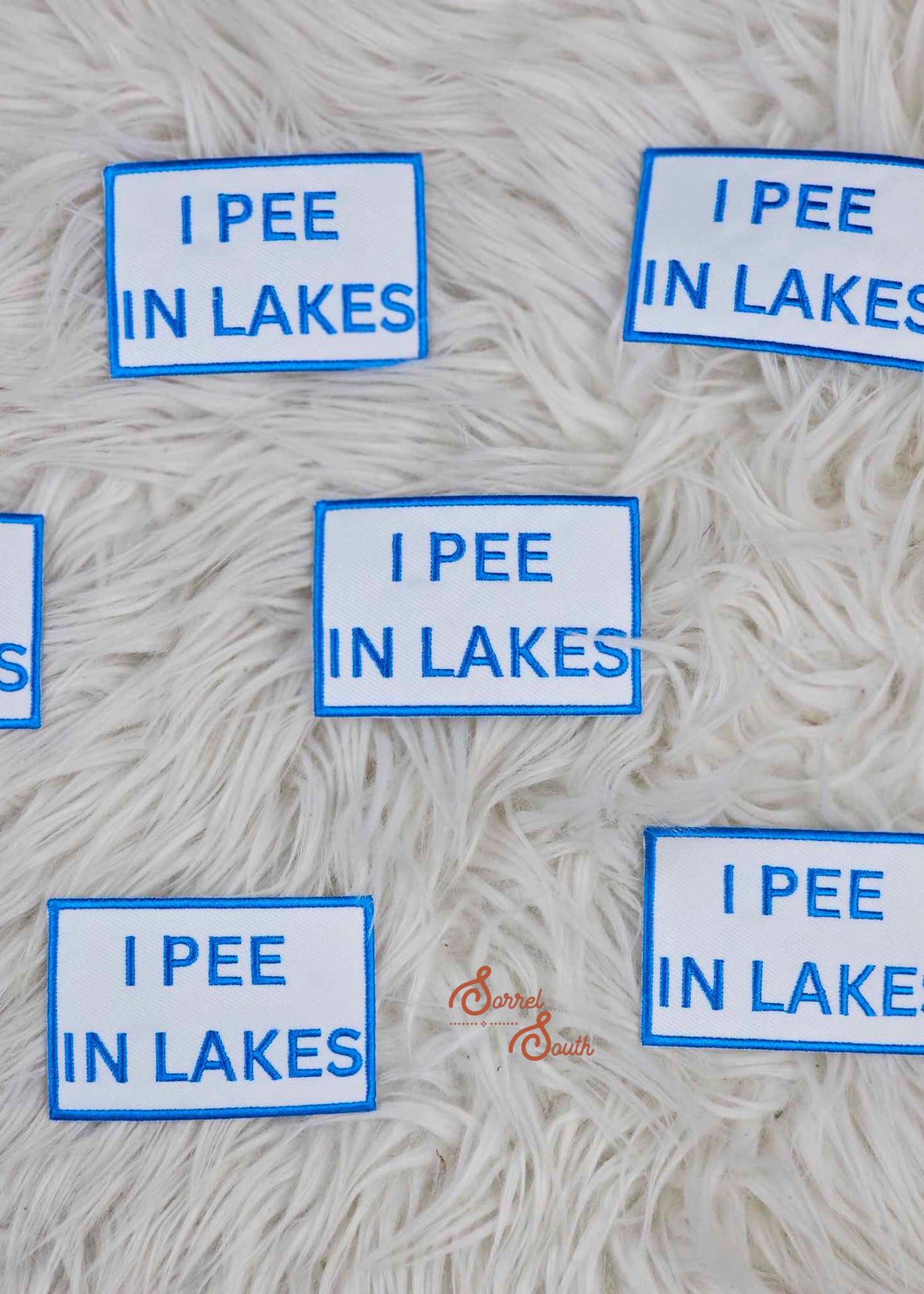 Blue I Pee In Lakes Patch, wholesale iron on patch