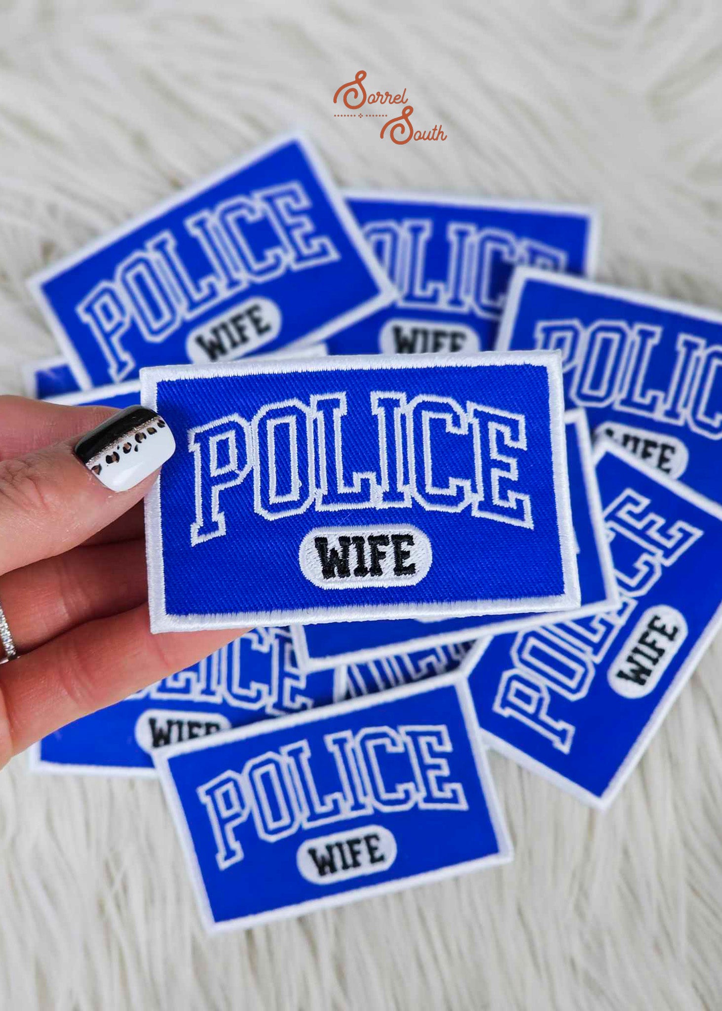 Blue Police Wife Patch, iron on patches