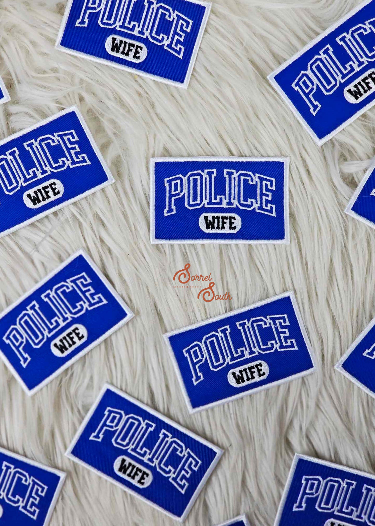 Blue Police Wife Patch, iron on patches