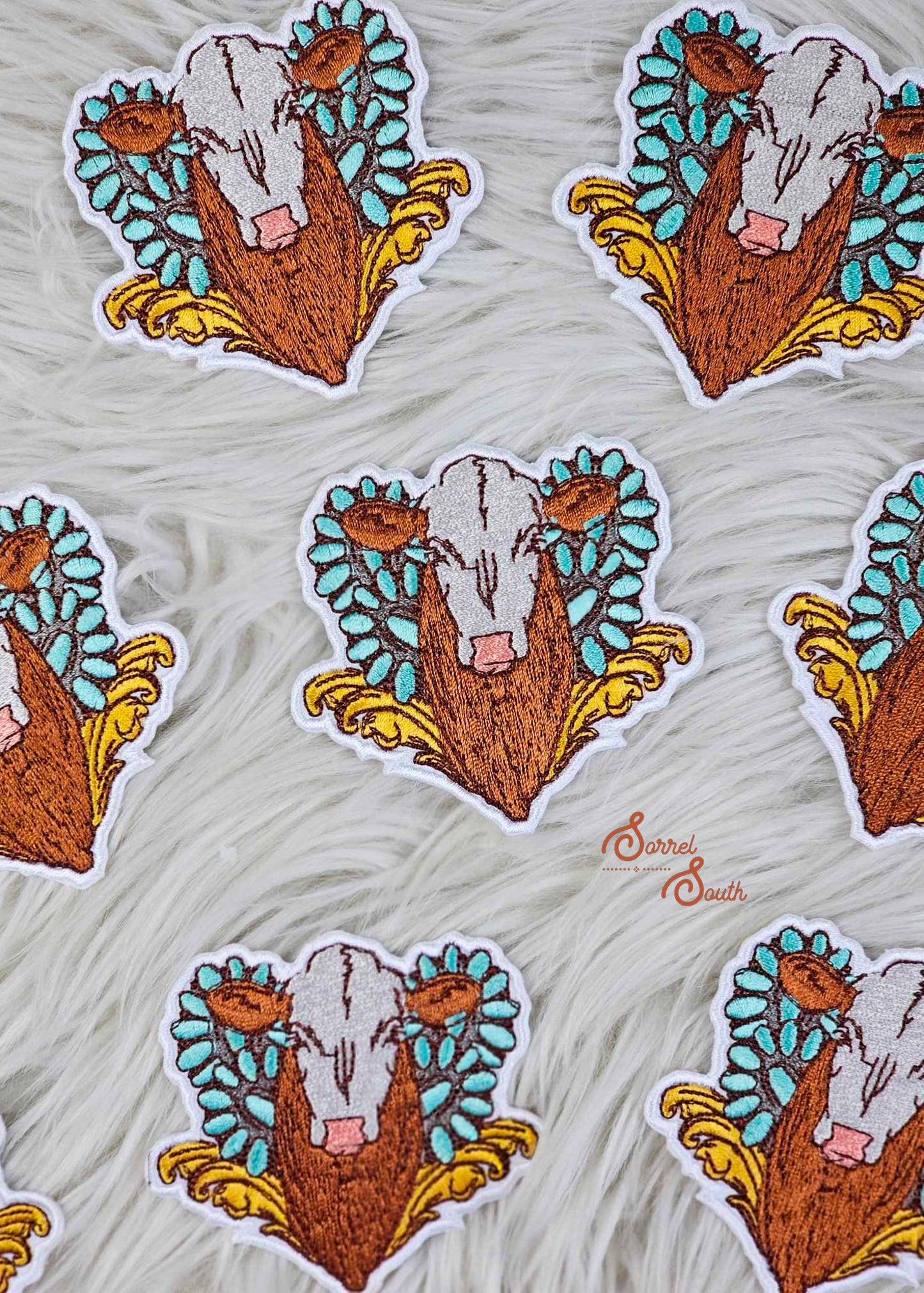 Brown Cow Turquoise Patch