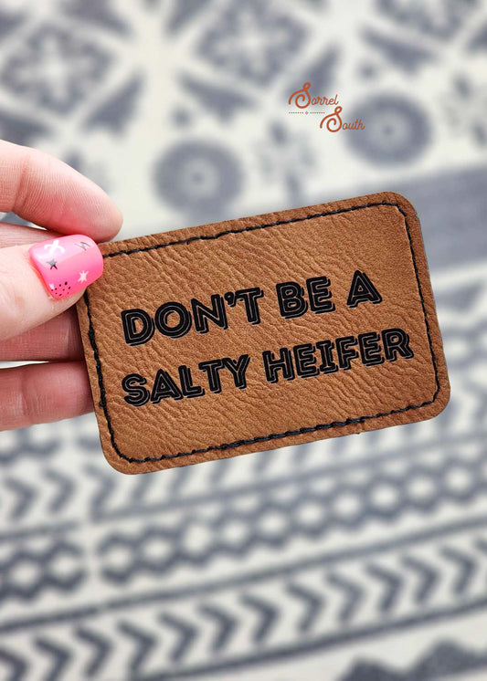 Brown Leather Salty Heifer Adhesive Patch