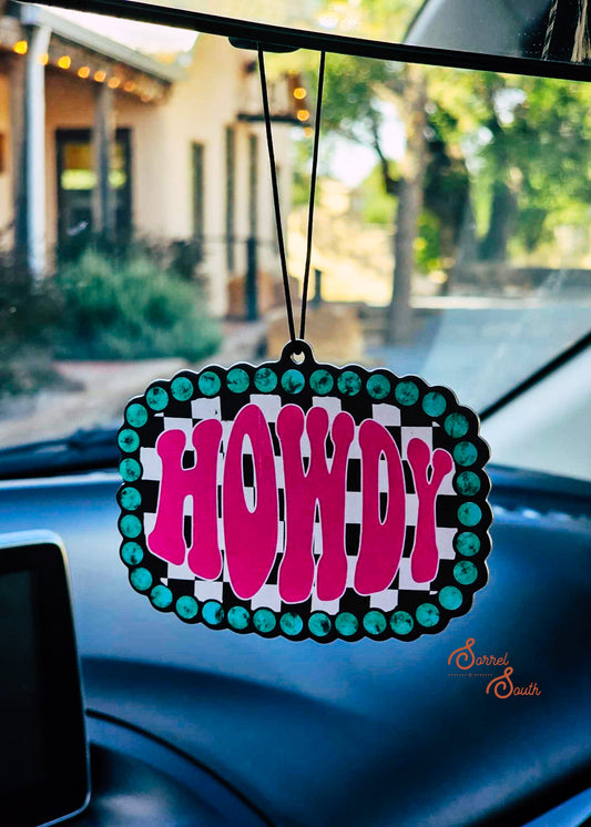 checkered howdy western car air freshener, wholesale car fresheners