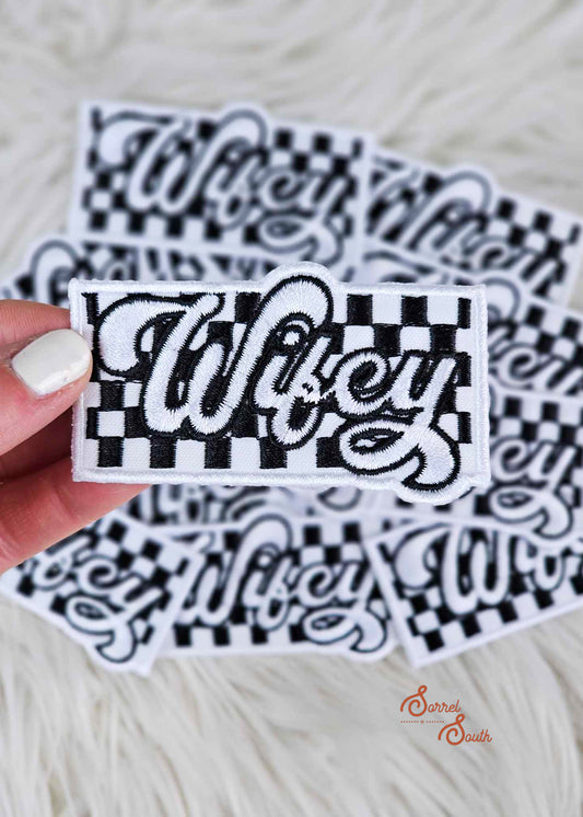 Checkered Wifey Patch, wholesale iron on patch