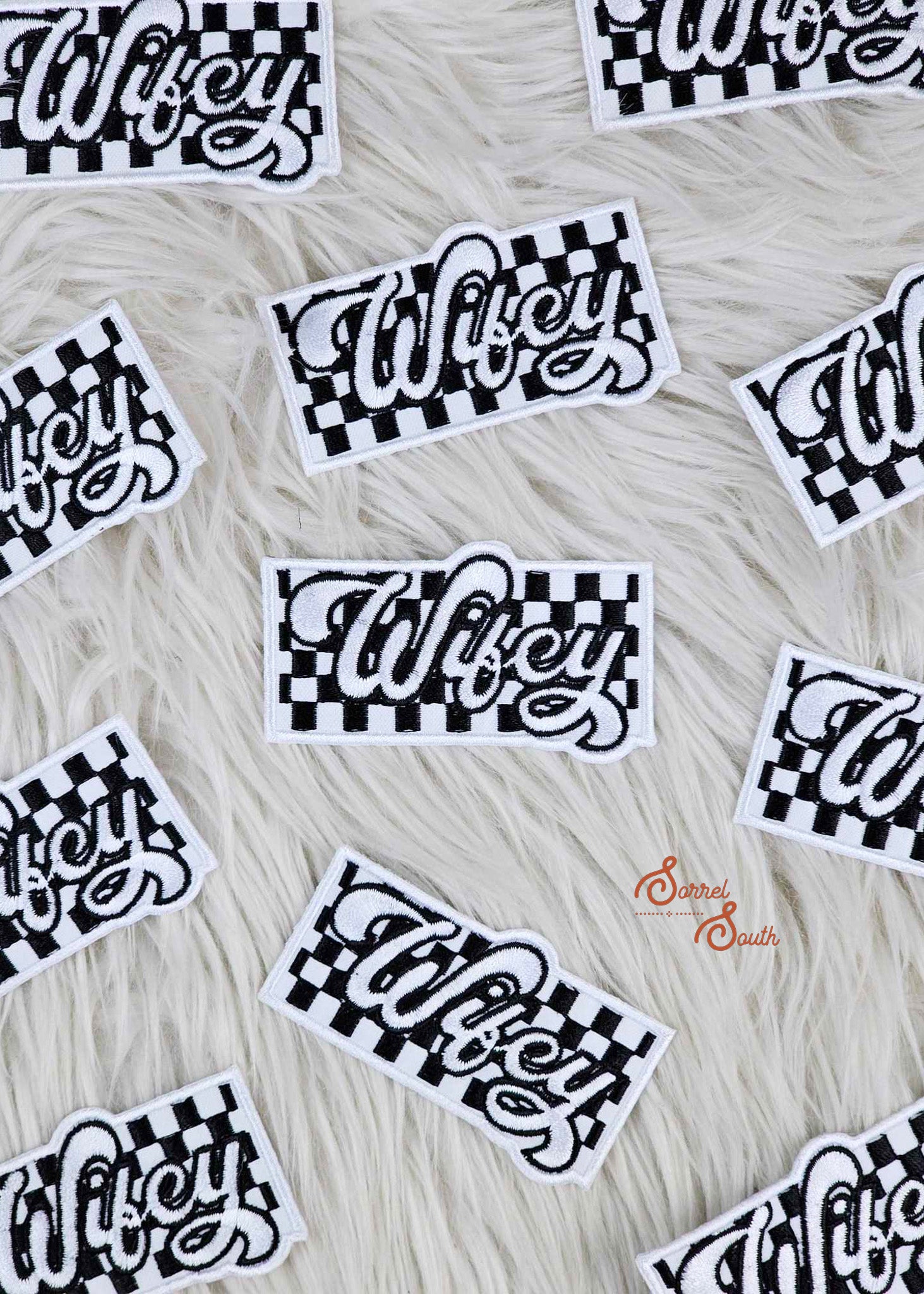 Checkered Wifey Patch, wholesale iron on patch