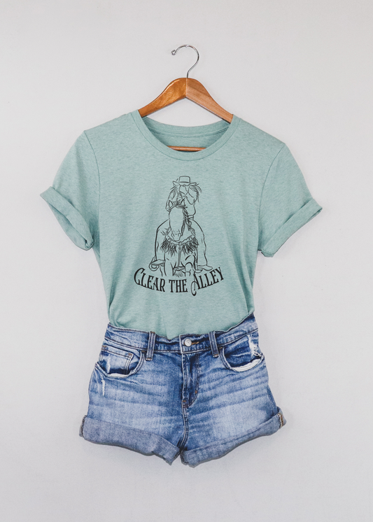 Clear The Alley Short Sleeve Graphic Tee [2 colors] graphic tee Sorrel South Small Dusty Blue