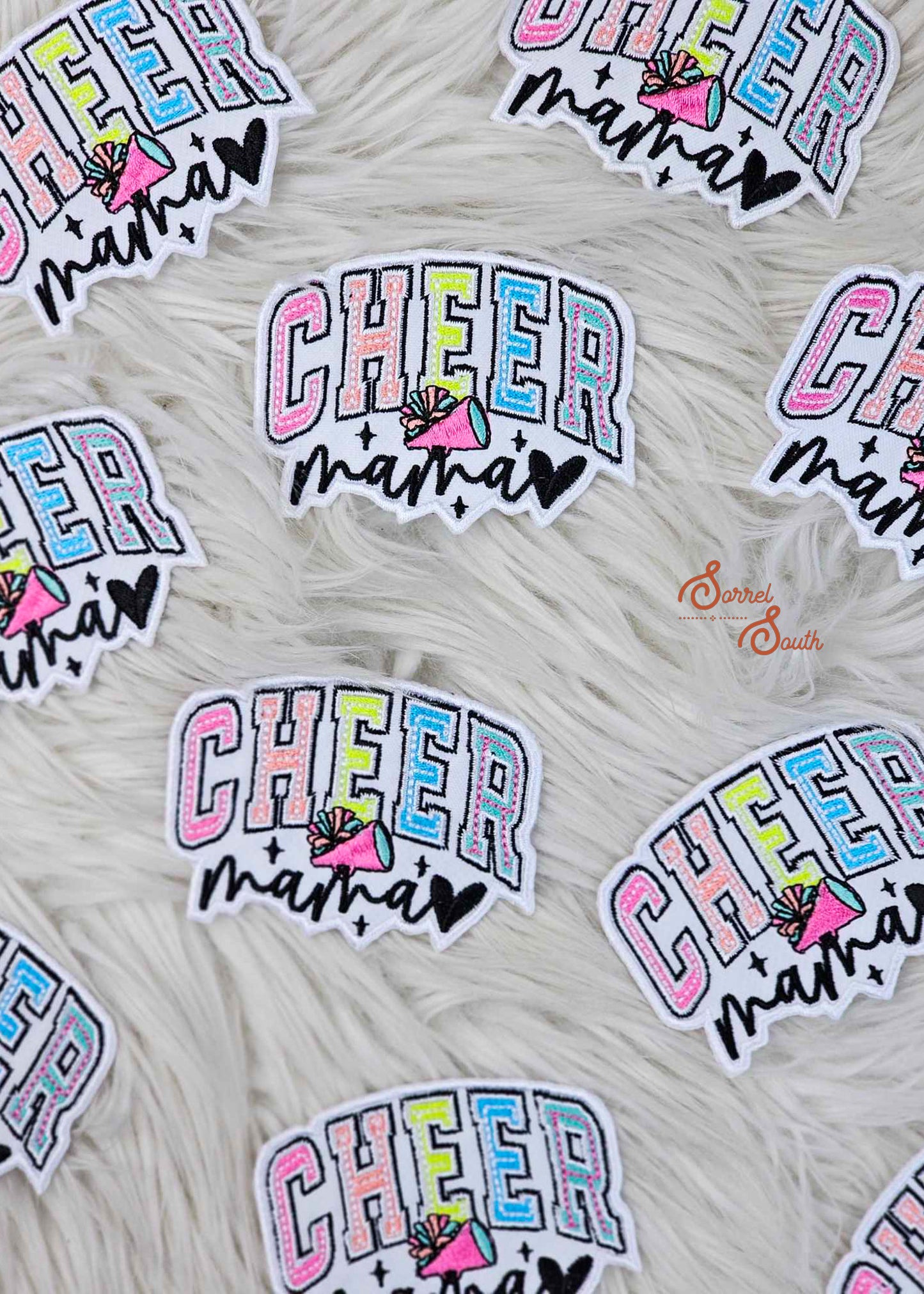 Colorful Cheer Mom Patch, wholesale iron on patch