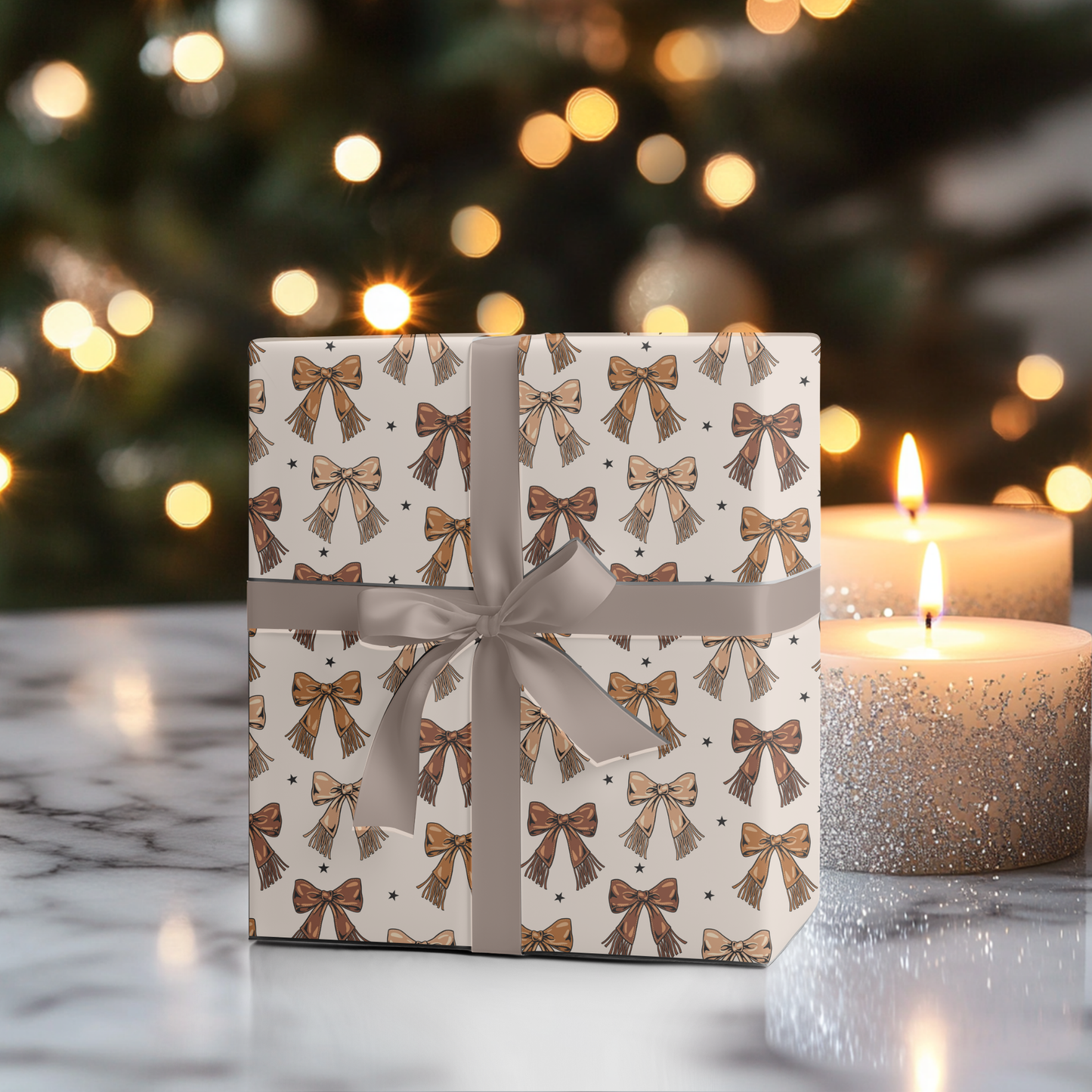 PRE-ORDER Western Bows Wrapping Paper 96" x 30" Wrapping Paper Sorrel South