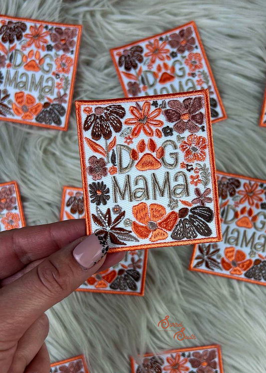 Dog Mama Coral Floral Patch adhesive patch Sorrel South