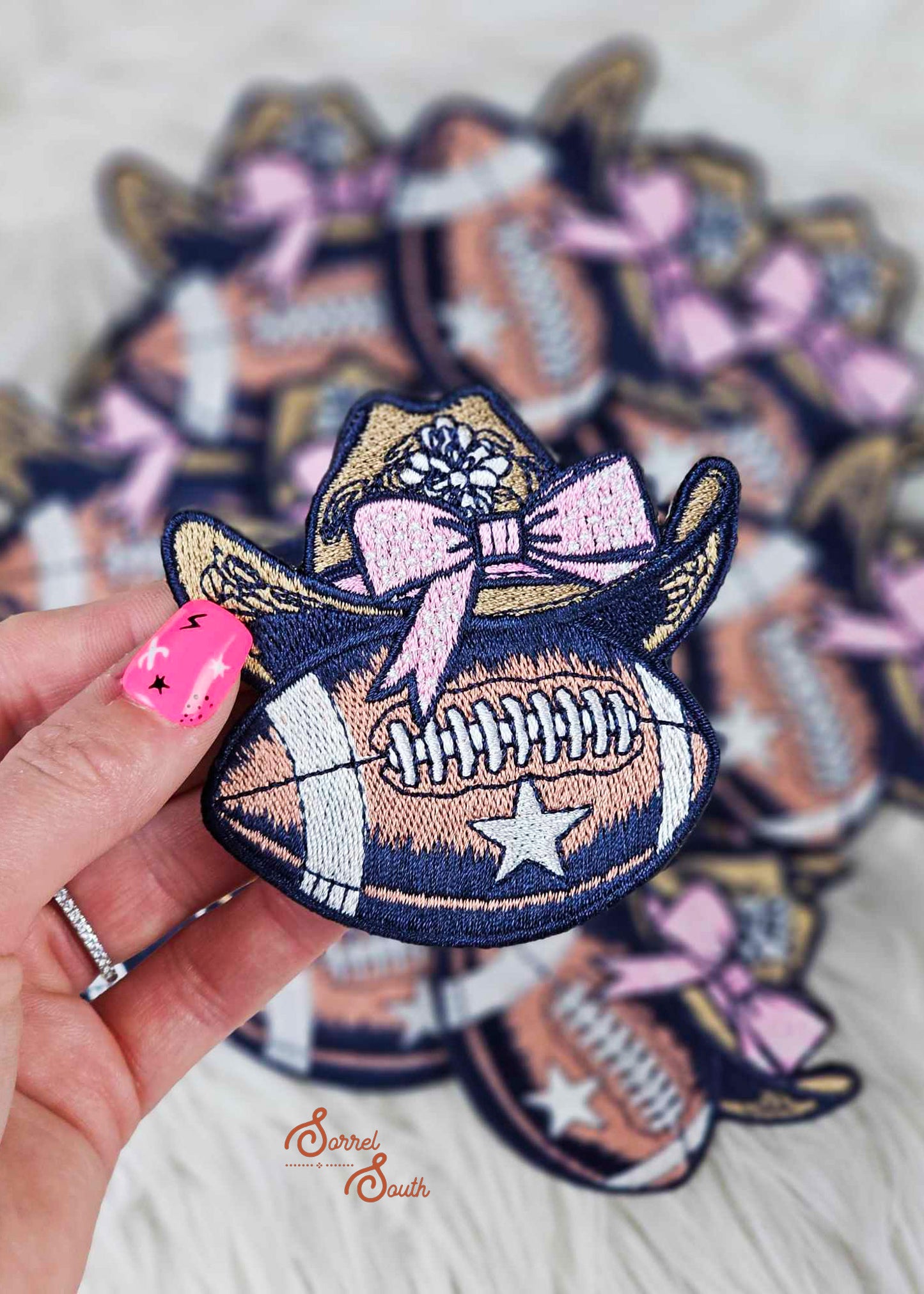 Cowgirl Hat Football Patch