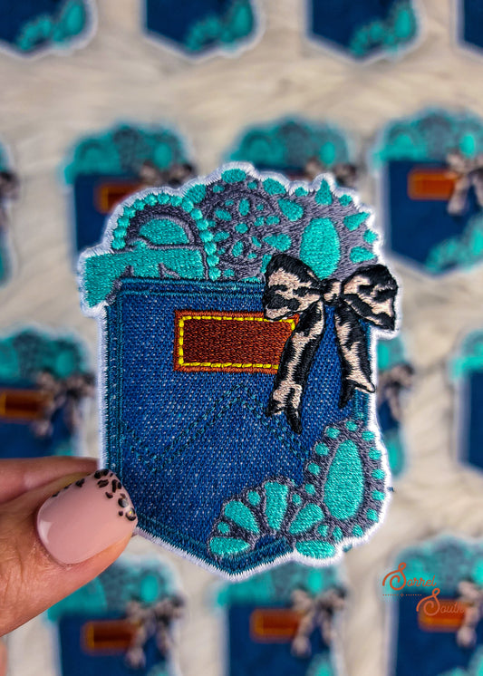 Denim & Turquoise Patch adhesive patch Sorrel South