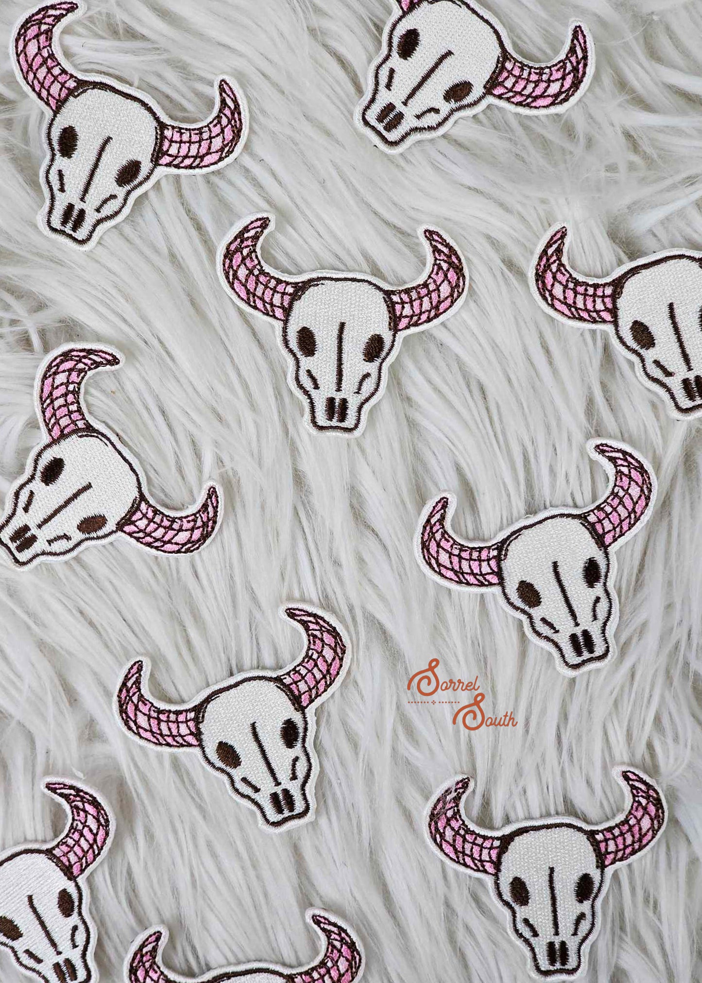 Disco Steer Skull Patch, wholesale iron on patch